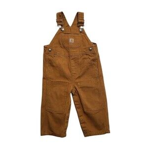 Carhartt Overalls Todler 12 mos Brown Cotton Canvas Bib Pocket Logo Adjustable
